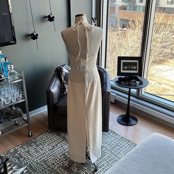 New Staud Abigail Halter Dress in Ecru Size 6 - Picture 6 of 7